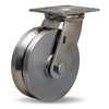 Hamilton 800 lbs. Load Capacity Stainless Steel Swivel Caster - 6" x 2" V-Grooved Wheel with 1/2" Precision Ball Bearings - S-STA-6SVB CasterHQ