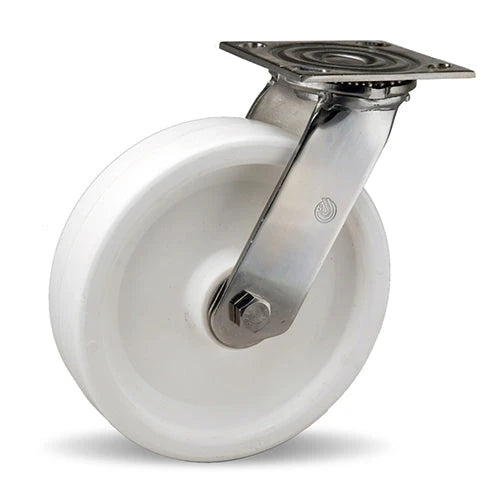 Hamilton Stainless Steel Swivel Caster 8"x2" - 800 lbs Load Capacity - Aqualite® Polyolefin 75D Wheel - 3/4" Delrin® Bearing - S-STA-8AZ Hamilton