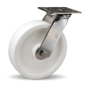 Hamilton Stainless Steel Swivel Caster 8"x2" - 800 lbs Load Capacity - Aqualite® Polyolefin 75D Wheel - 3/4" Delrin® Bearing - S-STA-8AZ Hamilton