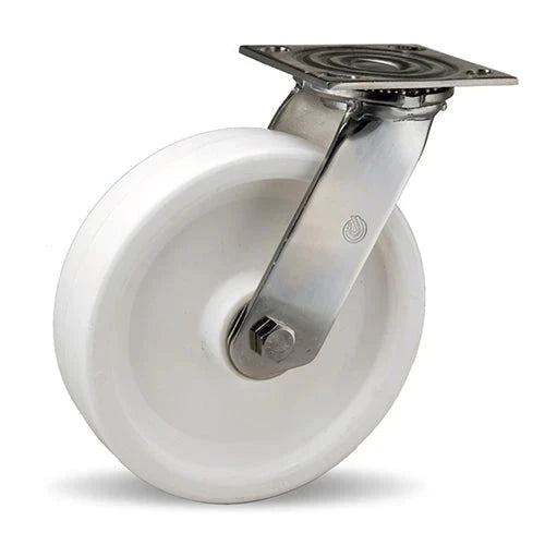 Hamilton Stainless Steel Swivel Caster 8"x2" - 800 lbs Load Capacity - Aqualite® Polyolefin 75D Wheel - 3/4" Delrin® Bearing - S-STA-8AZ CasterHQ