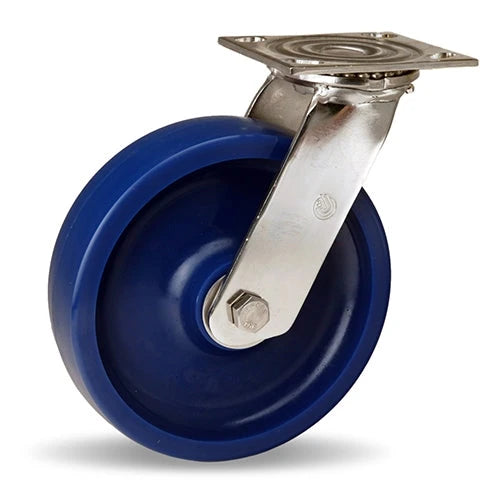 Hamilton 800 lbs Load Capacity Stainless Steel Swivel Caster - 8" x 2" Unilast Solid Polyurethane (75D) Wheel with 3/4" Delrin Bearing - S-STA-8UYZ Hamilton