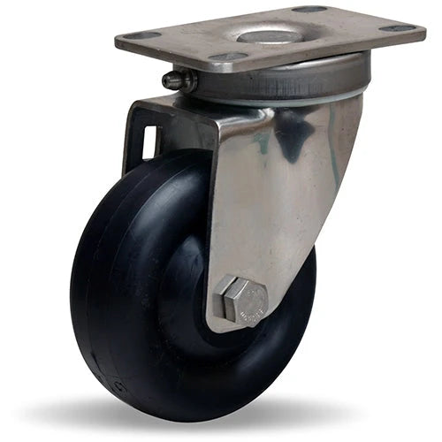 Hamilton S-STL-35A Stainless Steel Swivel Caster - 3 1/2" x 1 3/8" Aqualite Polyolefin Wheel with 1/2" Plain Bore - Top Quality & Eco-friendly Hamilton
