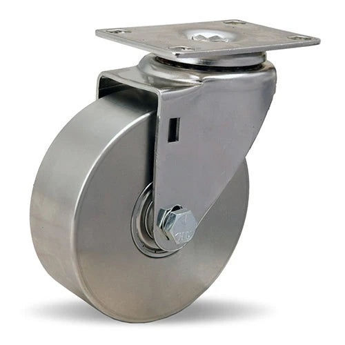 S-STL-4SB Hamilton Stainless Steel Swivel Caster: 4" x 1 3/8" Wheel with 1/2" Precision Ball Bearings Hamilton