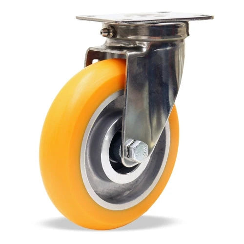 S-STL-5EMB Hamilton Stainless Steel Swivel Caster - 5" Ergo-Tech Donut Tread Polyurethane Wheel - Premium Quality & Durability for Industrial Use Hamilton