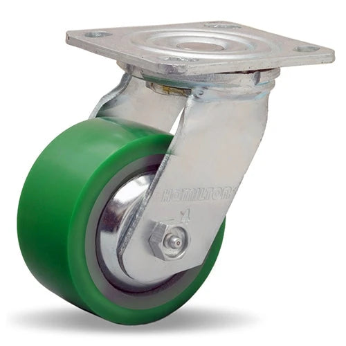 Hamilton S-TG-4DB Thread Guard Swivel Caster - 4x2 Inch Duralast Polyurethane on Cast Iron Wheel with Precision Bearings Hamilton