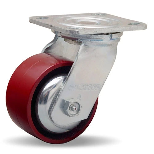 Hamilton S-TG-4MB Thread Guard Swivel Caster - 4x2 Inch Metal Wheel with Precision Ball Bearings for Industrial Strength Hamilton