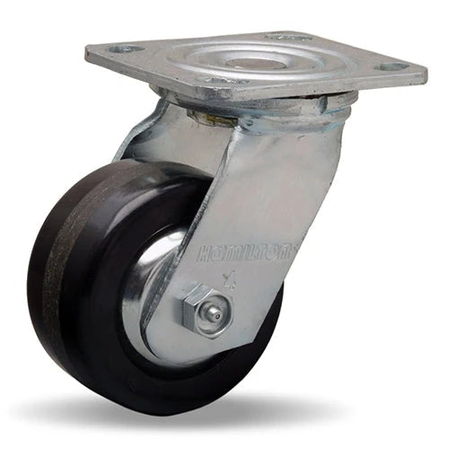 Hamilton S-TG-4P Thread Guard Swivel Caster - 4x2 Inch Plastex Phenolic Wheel with 3/4" Straight Roller Bearing for Industrial Mobility Hamilton