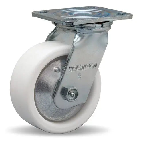 Hamilton S-TG-5AZ Thread Guard Swivel Caster - 5x2" Aqualite Polyolefin Wheel with Durable Delrin Bearing for Industrial Use -  | CasterHQ