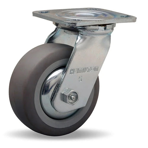Hamilton S-TG-5TE Thread Guard Swivel Caster - 5" x 2" Versa-Tech Rubber Wheel, 3/4" Roller Bearing Hamilton