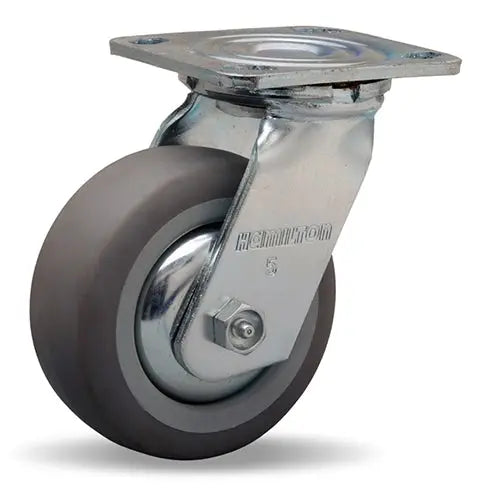 Hamilton S-TG-5TE Thread Guard Swivel Caster - 5" x 2" Versa-Tech Rubber Wheel, 3/4" Roller Bearing -  | CasterHQ