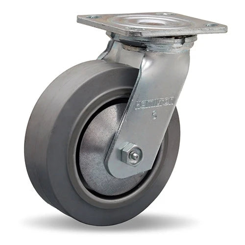 Hamilton S-TG-6AR Thread Guard Swivel Caster - 6x2 Inch Vulcalite Rubber Wheel, Aluminum Core, 3/4" Roller Bearing for Industrial Use Hamilton
