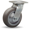 Hamilton S-TG-6TE Swivel Caster - 6x2 Inch Versa-Tech Gray Rubber Wheel, Thread Guard, Roller Bearing for Industrial Use Hamilton