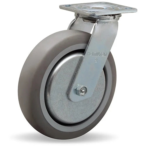 Hamilton S-TG-8TE Thread Guard Swivel Caster - 8x2 Inch Versa-Tech Rubber Wheel on Polyolefin, Ideal for Industrial Use Hamilton