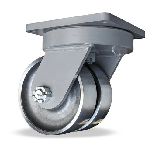 Hamilton Ultra Maxi-Duty Dual-Wheel Swivel Caster with 12" x 4" Forged Steel Wheel with 1 1/2" Precision Tapered Roller Bearing Hamilton