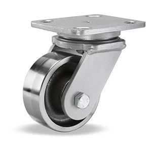 Hamilton Workhorse Swivel Caster with 4" x 2" Forged Steel Wheel with 3/4" Straight Roller Bearing Hamilton