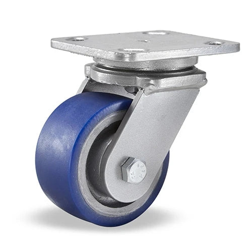 Hamilton Workhorse Swivel Caster with 4" x 2" Ergo-Glide Polyurethane (85A) on Cast Iron Wheel with 1/2" Sealed Precision Ball Bearings Hamilton