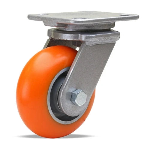 Hamilton Workhorse Swivel Caster with 5" x 2" Ergo-Tech Donut Tread Polyurethane (87A) on Aluminum Wheel with 1/2" Sealed Precision Ball Bearings Hamilton