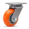Hamilton Workhorse Swivel Caster with 5" x 2" Ergo-Tech Donut Tread Polyurethane (87A) on Aluminum Wheel with 1/2" Sealed Precision Ball Bearings Hamilton