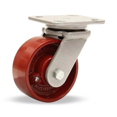 Hamilton Workhorse Swivel Caster with 5" x 2" Metal Wheel with 1/2" Sealed Precision Ball Bearing Hamilton