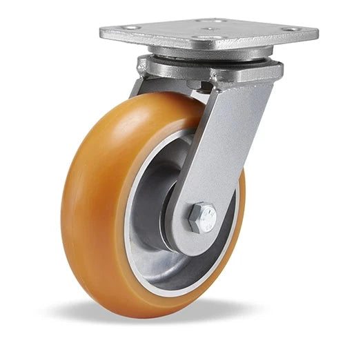 Hamilton Workhorse Swivel Caster with 6" x 2" Ergo-Tech Donut Tread Polyurethane (87A) on Aluminum Wheel with 1/2" Sealed Precision Ball Bearings Hamilton