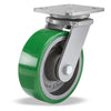 Hamilton Workhorse Swivel Caster with 6" x 2" Duralast Polyurethane (95A) on Cast Iron Wheel with 1/2" Sealed Precision Ball Bearings Hamilton