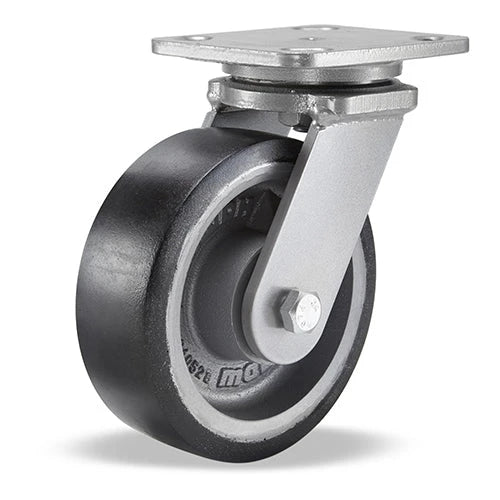Hamilton Workhorse Swivel Caster with 6" x 2" Duralast XC Polyurethane (70D) on Cast Iron Wheel with 1/2" Sealed Precision Ball Bearings Hamilton
