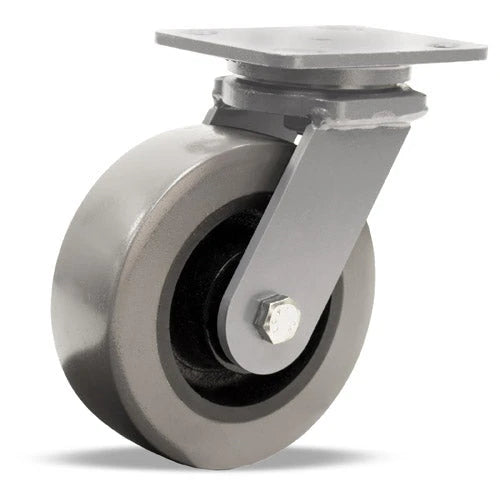 Hamilton Workhorse Swivel Caster with 6" x 2" DuraGlide Wheel 1" thick Polyurethane (95A) Wheel with 1/2" Sealed Precision Ball Bearing Hamilton