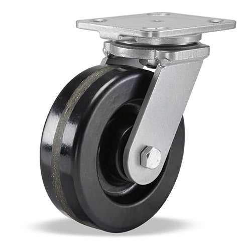 Hamilton Workhorse Swivel Caster with 6" x 2" Plastex Phenolic Wheel with 3/4" Straight Roller Bearing Hamilton