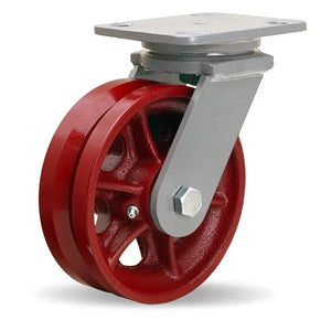 S-WH-6V Hamilton Workhorse Swivel Caster | 6"x2" V-Grooved Wheel | 3/4" Roller Bearing | Industrial Strength Mobility Hamilton