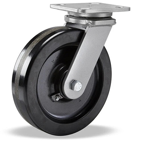 Hamilton Workhorse Swivel Caster with 8" x 2" Plastex Phenolic Wheel with 3/4" Straight Roller Bearing Hamilton