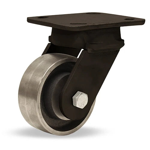 Hamilton WHK Inferno Series S-WHK-4HFSB - 750° F Rated Swivel Caster with 4" x 2" Forged Steel Wheel & High Heat Stainless Steel Bearings Hamilton