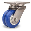 Hamilton Workhorse Swivel Caster - 4"x2" UltraGlide Twin Wheel, 720 lbs Load Capacity, Stainless Steel with Blue Tread & Aluminum Core, 3/4" Precision Bearings Hamilton