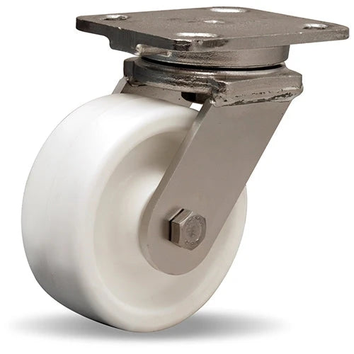 S-WHS-5AZ Hamilton Stainless Steel Swivel Caster - 5" Aqualite Polyolefin Wheel - Heavy-Duty 3/4" Delrin Bearing Hamilton