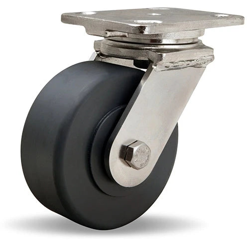 Hamilton S-WHS-5NYSB Stainless Steel Workhorse Swivel Caster - 5" Nylast High Performance Cast Nylon Wheel with Precision Ball Bearings Hamilton