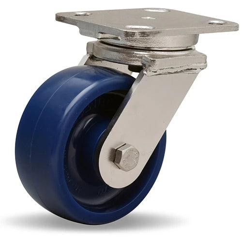 S-WHS-5UYZ Hamilton Stainless Steel Swivel Caster | 5x2" Unilast Solid Polyurethane Wheel | 3/4" Delrin Bearing | Heavy-Duty Industrial Mobility Hamilton