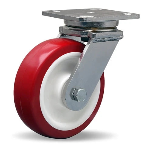 S-WHS-6NFZ Hamilton Stainless Steel Swivel Caster: 6"x2" Poly-Tech Wheel with Delrin Bearing Hamilton