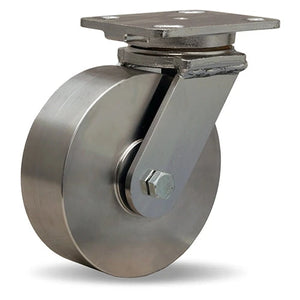 Hamilton S-WHS-6SZ 6" x 2" Stainless Swivel Caster – 3/4" Delrin