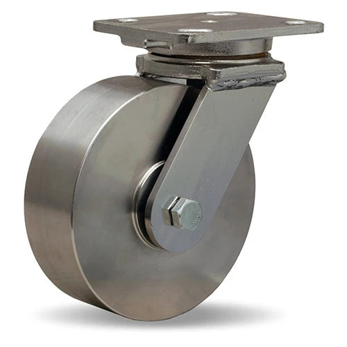 S-WHS-6SZ Hamilton Stainless Steel Workhorse Swivel Caster - 6x2 Inch Wheel with 3/4" Delrin Bearing - Premium Industrial Mobility Hamilton