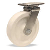 Hamilton S-WHS-8AZ Stainless Steel Workhorse Swivel Caster - 8" Aqualite Polyolefin Wheel with 3/4" Delrin Bearing Hamilton