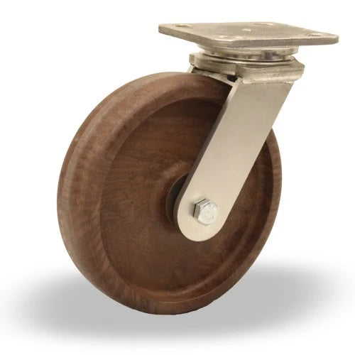 Hamilton S-WHS-8HNY Stainless Steel Swivel Caster – 475° F Heat-Resistant with 8" x 2" Scorcher Wheel & 1/2" Roller Bearing – Ideal for High-Temperature Applications Hamilton