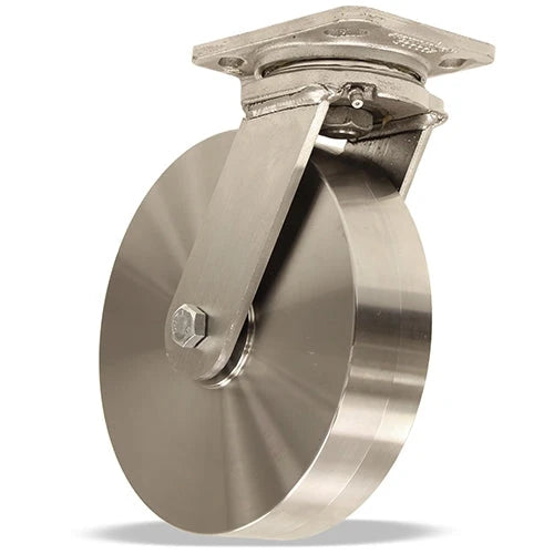 Hamilton S-WHS-8HSB Stainless Steel Workhorse Swivel Caster - 8" x 2" Wheel, High-Temp Rated up to 750° F with Shielded Precision Ball Bearings Hamilton
