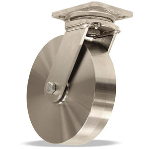 Hamilton S-WHS-8HSB Stainless Steel Workhorse Swivel Caster - 8" x 2" Wheel, High-Temp Rated up to 750° F with Shielded Precision Ball Bearings Hamilton