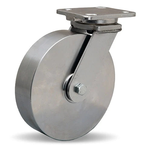 S-WHS-8SZ Hamilton Stainless Steel Workhorse Swivel Caster - 8" x 2" Wheel with 3/4" Delrin Bearing - Premium Durability for Heavy-Duty Use Hamilton