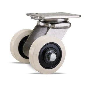 Hamilton High Heat Dual-Wheel Workhorse (WHK) Swivel Caster - 570°F Rated with 4" x 1-3/8" Noiseless Ultratherm Wheels & Precision Shielded Bearings Hamilton