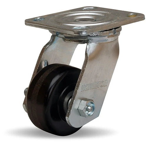 Hamilton Whirlaway 550 lbs Capacity Swivel Caster - 3 1/4" x 1 1/2" Plastex Phenolic Wheel, 3/4" Straight Roller Bearing - Durable Industrial Caster Hamilton