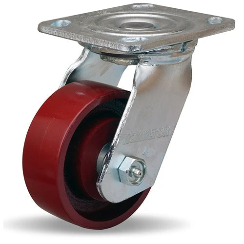 Hamilton Whirlaway 600 lbs Capacity 4x1.5 Inch Metal Wheel Swivel Caster - 3/4" Straight Roller Bearing Heavy Duty Hamilton