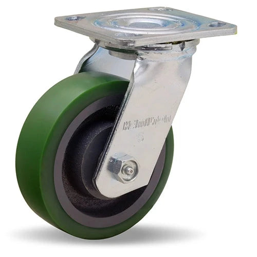 Hamilton Whirlaway 5-Inch Swivel Caster - 700 lbs Load Capacity, 1.5" Wide Duralast Polyurethane Wheel, 3/4" Straight Roller Bearing - Industrial Strength Cast Iron Hamilton