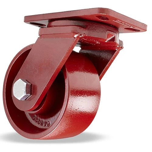 Hamilton Spinfinity S-ZFFM-63MB: 6x3" Cast Iron Metal Wheel Swivel Caster - Kingpinless, Maintenance-Free with Precision Bearings Hamilton
