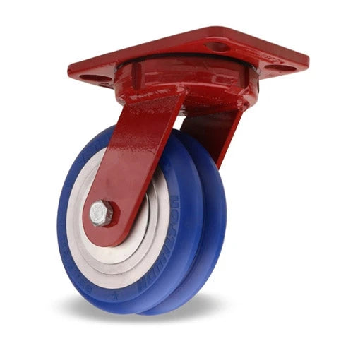 Hamilton Spinfinity S-ZFHS-4SWC85 Kingpinless Swivel Caster with 4"x2" UltraGlide Blue Twin Wheel and Sealed Precision Ball Bearings Hamilton