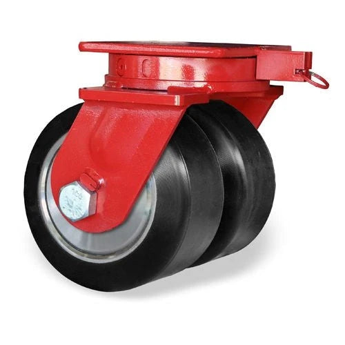 Hamilton Spinfinity Maxi-Duty Dual Swivel Caster with 12" x 5.5" Black Rubber Presson Wheel with 1 1/4" Sealed Precision Ball Bearings Hamilton